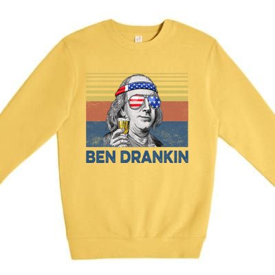 Vintage Ben Drankin Funny Gift Premium Crewneck Sweatshirt