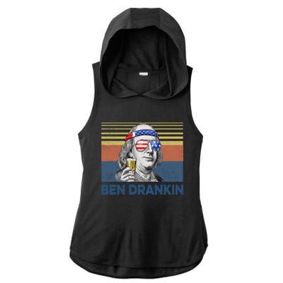 Vintage Ben Drankin Funny Gift Ladies PosiCharge Tri-Blend Wicking Draft Hoodie Tank