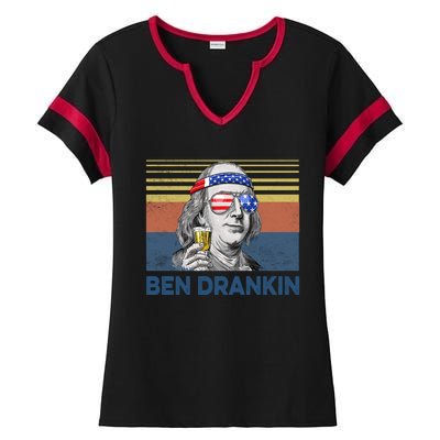 Vintage Ben Drankin Funny Gift Ladies Halftime Notch Neck Tee