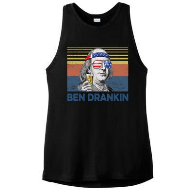 Vintage Ben Drankin Funny Gift Ladies PosiCharge Tri-Blend Wicking Tank