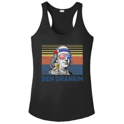 Vintage Ben Drankin Funny Gift Ladies PosiCharge Competitor Racerback Tank