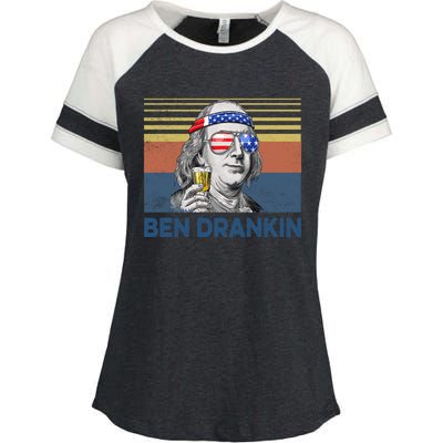 Vintage Ben Drankin Funny Gift Enza Ladies Jersey Colorblock Tee