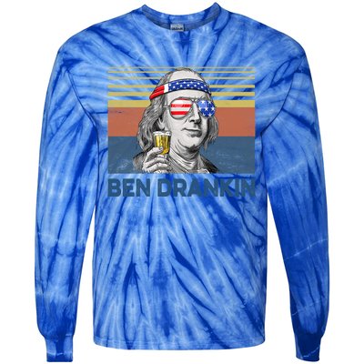 Vintage Ben Drankin Funny Gift Tie-Dye Long Sleeve Shirt