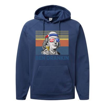 Vintage Ben Drankin Funny Gift Performance Fleece Hoodie