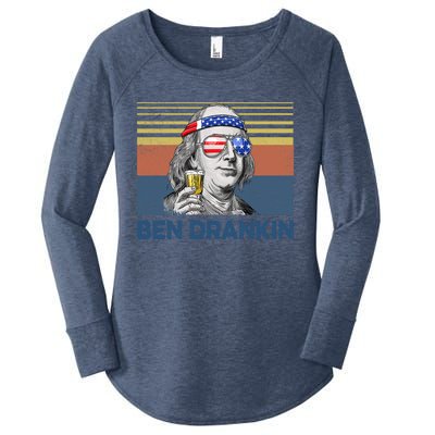 Vintage Ben Drankin Funny Gift Women's Perfect Tri Tunic Long Sleeve Shirt