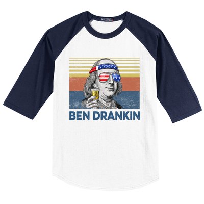 Vintage Ben Drankin Funny Gift Baseball Sleeve Shirt