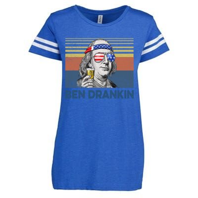 Vintage Ben Drankin Funny Gift Enza Ladies Jersey Football T-Shirt