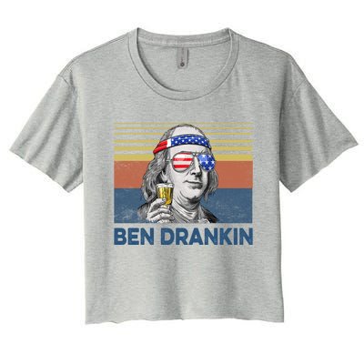 Vintage Ben Drankin Funny Gift Women's Crop Top Tee