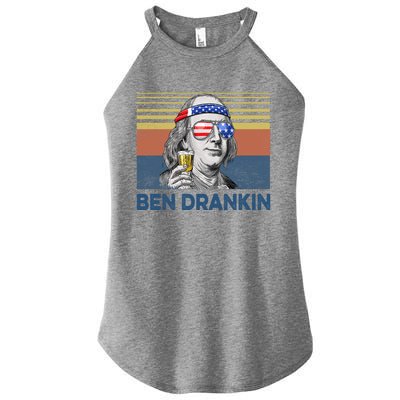 Vintage Ben Drankin Funny Gift Women's Perfect Tri Rocker Tank