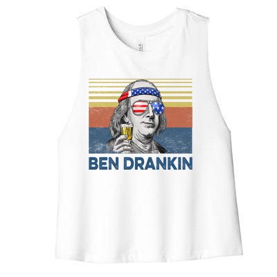 Vintage Ben Drankin Funny Gift Women's Racerback Cropped Tank