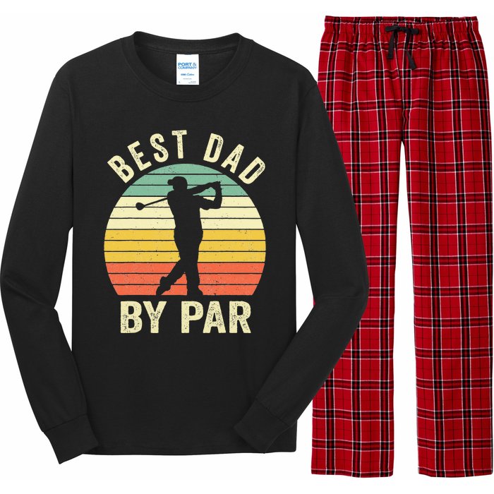 Vintage Best Dad By Par Fathers Day Golfing Long Sleeve Pajama Set