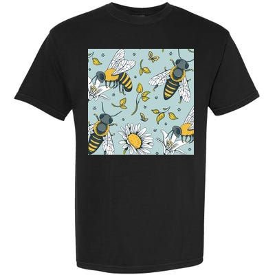 Vintage Bees Daisy Floral Garment-Dyed Heavyweight T-Shirt
