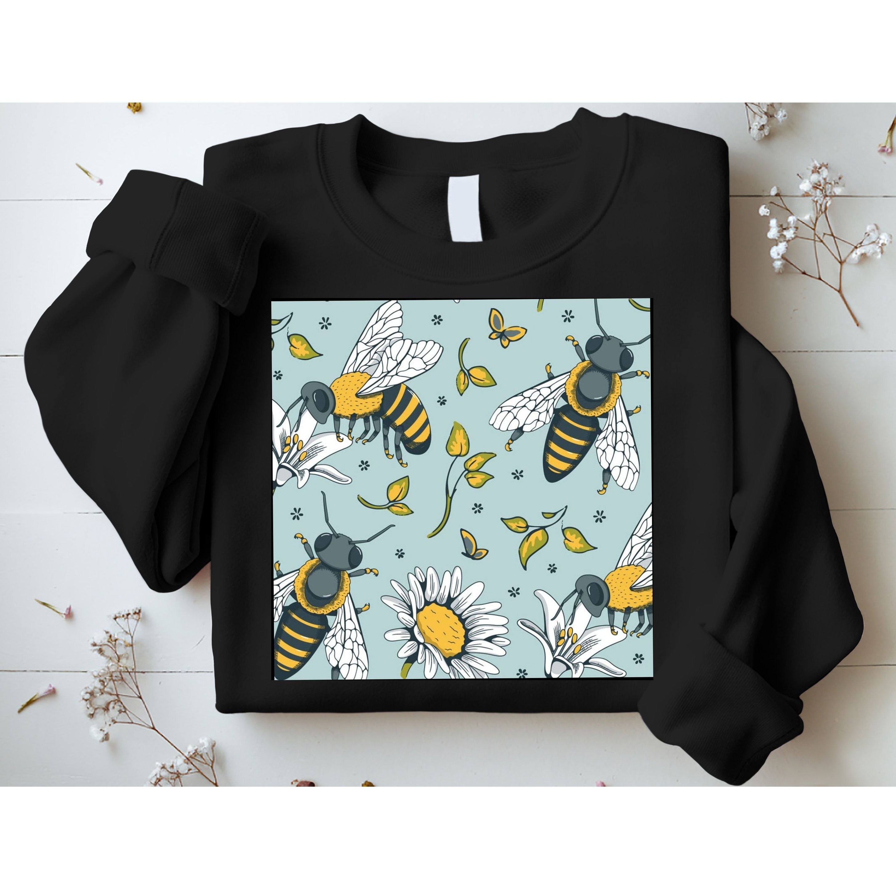 Vintage Bees Daisy Floral Sweatshirt