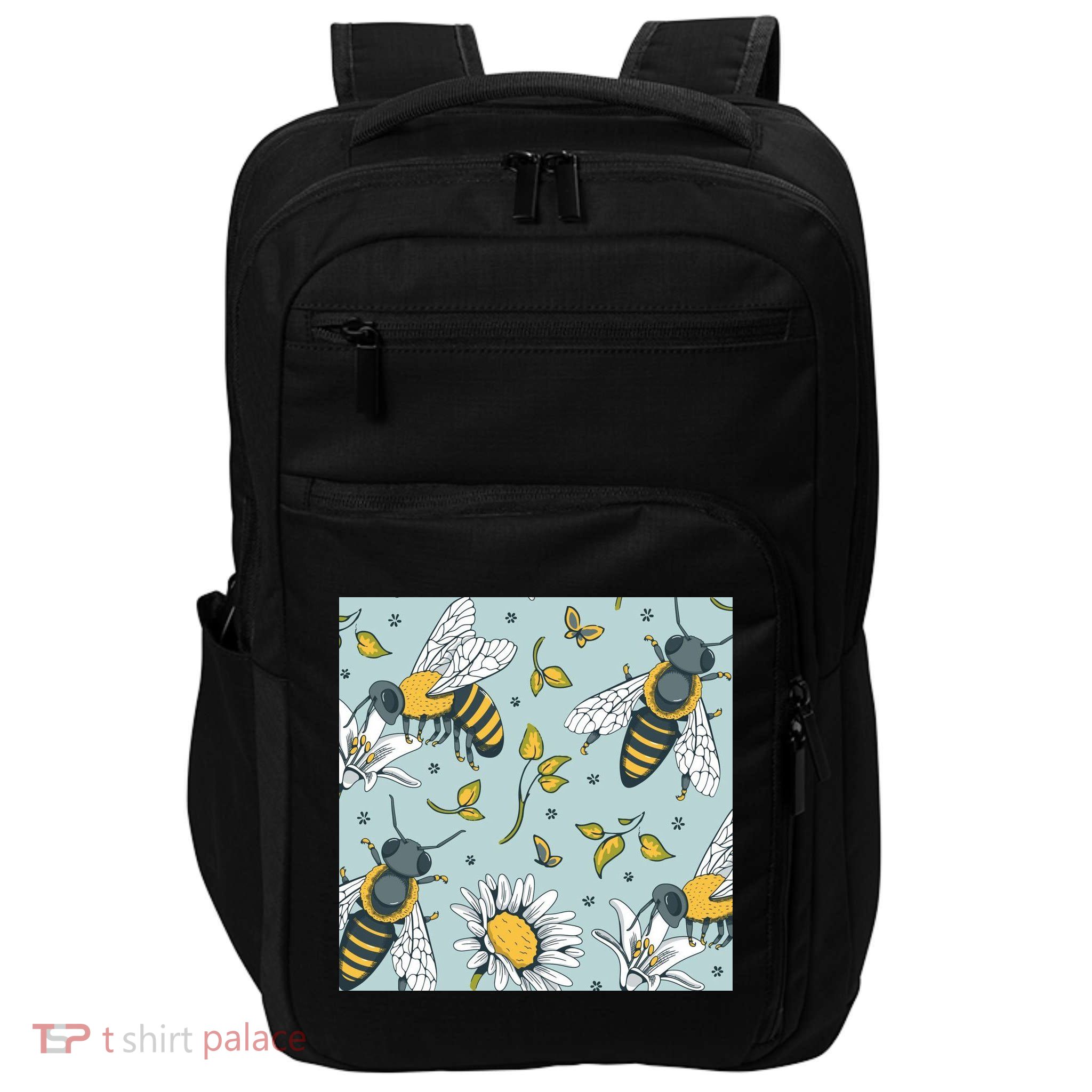 Vintage Bees Daisy Floral Impact Tech Backpack