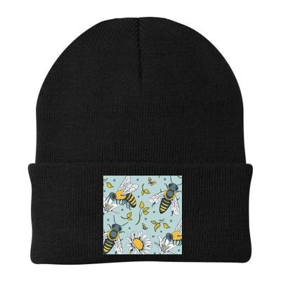 Vintage Bees Daisy Floral Beanie