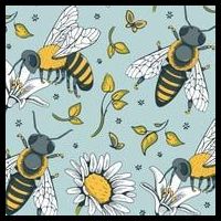 Vintage Bees Daisy Floral Flatbill Hat