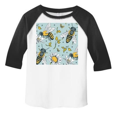 Vintage Bees Daisy Floral Toddler Fine Jersey T-Shirt