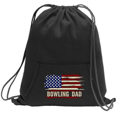 Vintage Bowling Dad American Usa Flag Bowler/Bowl Gift Sweatshirt Cinch Pack Bag