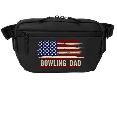 Vintage Bowling Dad American Usa Flag Bowler/Bowl Gift Crossbody Pack