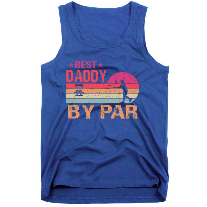 Vintage Best Daddy By Par Disk Golf Funny Fathers Day Funny Gift Tank Top