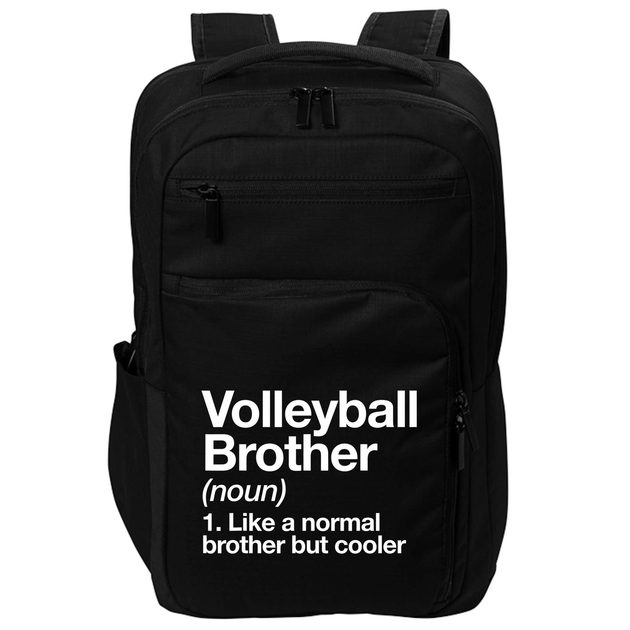 Volleyball Brother Definition Funny Sports Gift Impact Tech Backpack