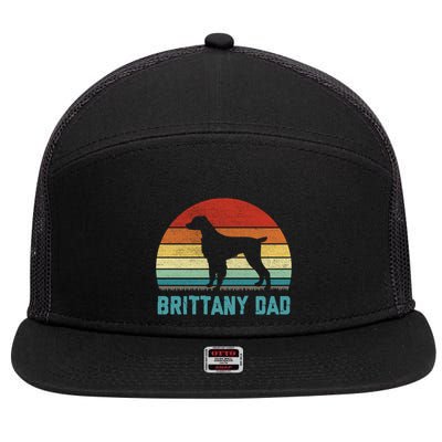 Vintage Brittany Dad Cute Gift Dog Lover Cute Gift 7 Panel Mesh Trucker Snapback Hat
