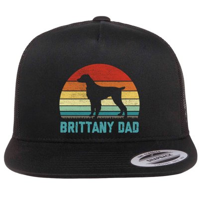 Vintage Brittany Dad Cute Gift Dog Lover Cute Gift Flatbill Hat