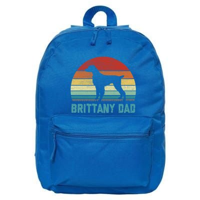 Vintage Brittany Dad Cute Gift Dog Lover Cute Gift 16 in Basic Backpack