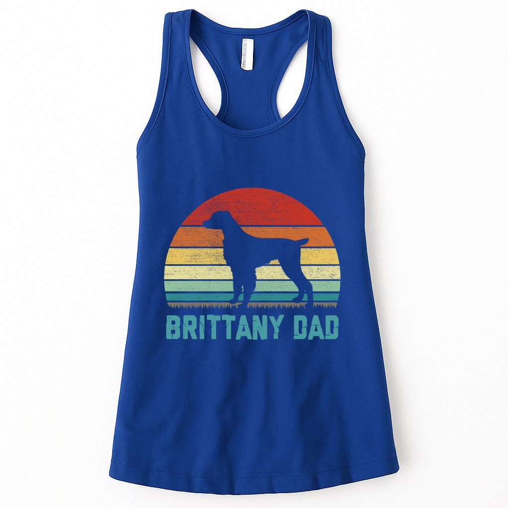 Vintage Brittany Dad Cute Gift Dog Lover Cute Gift Womens Tank Top