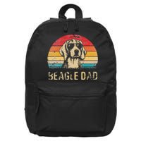 Vintage Beagle Dad Funny Beagle Dog Dad Fathers Day 16 in Basic Backpack