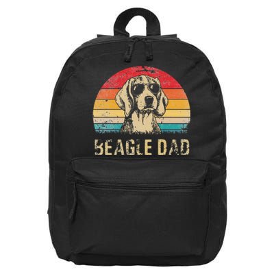 Vintage Beagle Dad Funny Beagle Dog Dad Fathers Day 16 in Basic Backpack