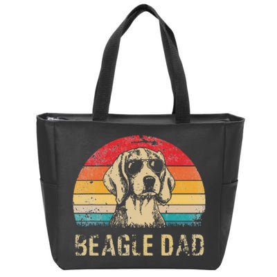 Vintage Beagle Dad Funny Beagle Dog Dad Fathers Day Zip Tote Bag