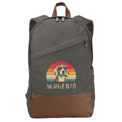 Vintage Beagle Dad Funny Beagle Dog Dad Fathers Day Cotton Canvas Backpack