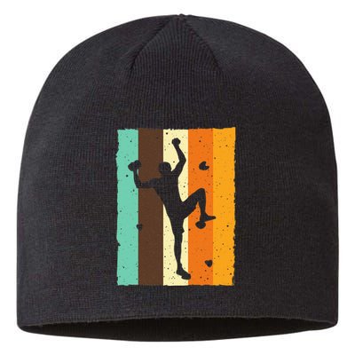 Vintage Bouldering Design Rock Climbing For Men Women Kids Sustainable Beanie