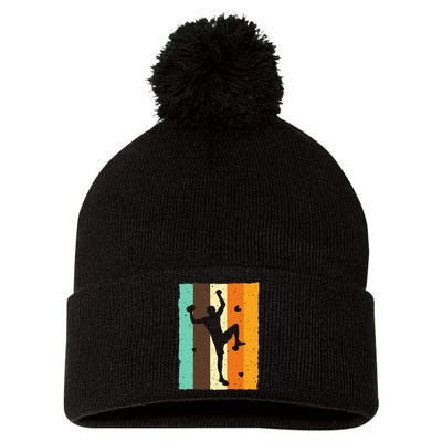 Vintage Bouldering Design Rock Climbing For Men Women Kids Pom Pom 12in Knit Beanie