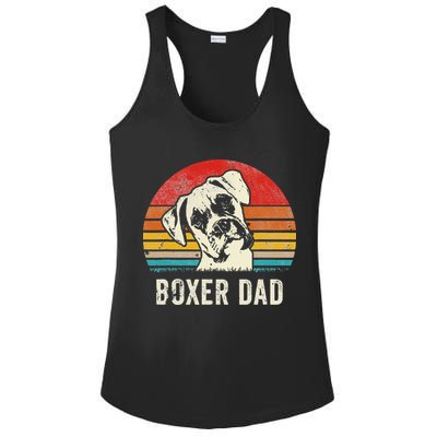Vintage Boxer Dad Ever Daddy Gifts Dog Dad Father Ladies PosiCharge Competitor Racerback Tank