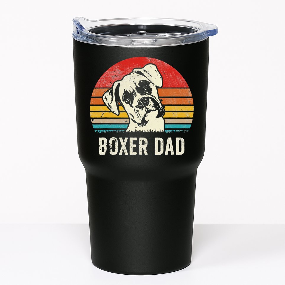 Vintage Boxer Dad Ever Daddy Gifts Dog Dad Father Tumbler