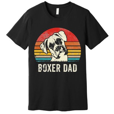 Vintage Boxer Dad Ever Daddy Gifts Dog Dad Father Premium T-Shirt