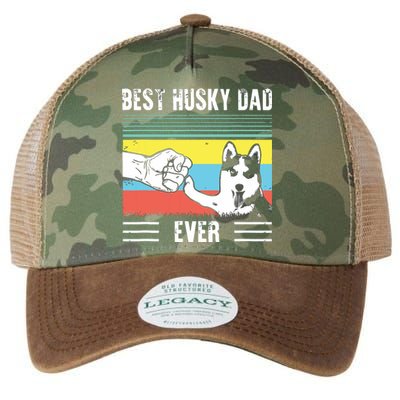 Vintage Best Dog Dad Ever Siberian Husky Fathers Day Gift Legacy Tie Dye Trucker Hat