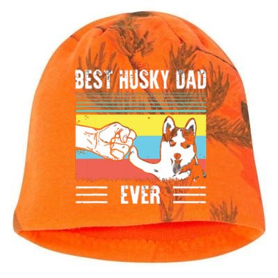 Vintage Best Dog Dad Ever Siberian Husky Fathers Day Gift Kati - Camo Knit Beanie