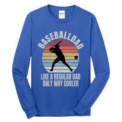 Vintage Baseball Dad Like A Regular Dad But Cooler Funny Gift Tall Long Sleeve T-Shirt