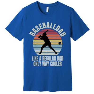 Vintage Baseball Dad Like A Regular Dad But Cooler Funny Gift Premium T-Shirt