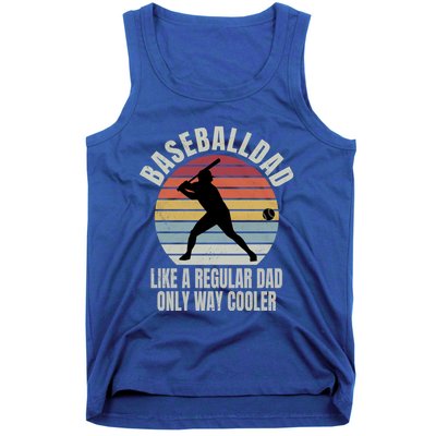 Vintage Baseball Dad Like A Regular Dad But Cooler Funny Gift Tank Top