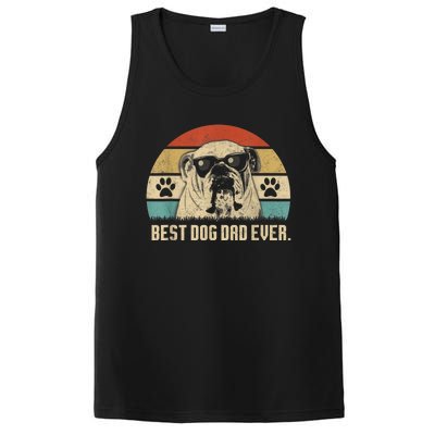 Vintage Best English Bulldog Dad Ever Fathers Day Paw Fur Dog Lovergift PosiCharge Competitor Tank