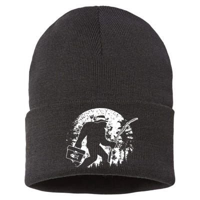 Vintage Big Foot Fishing Sustainable Knit Beanie