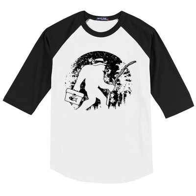 Vintage Big Foot Fishing Baseball Sleeve Shirt