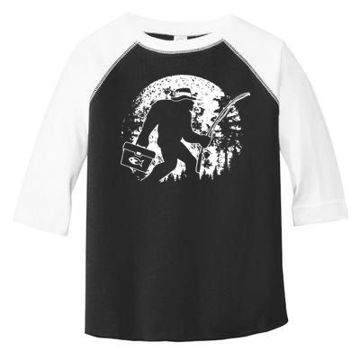 Vintage Big Foot Fishing Toddler Fine Jersey T-Shirt
