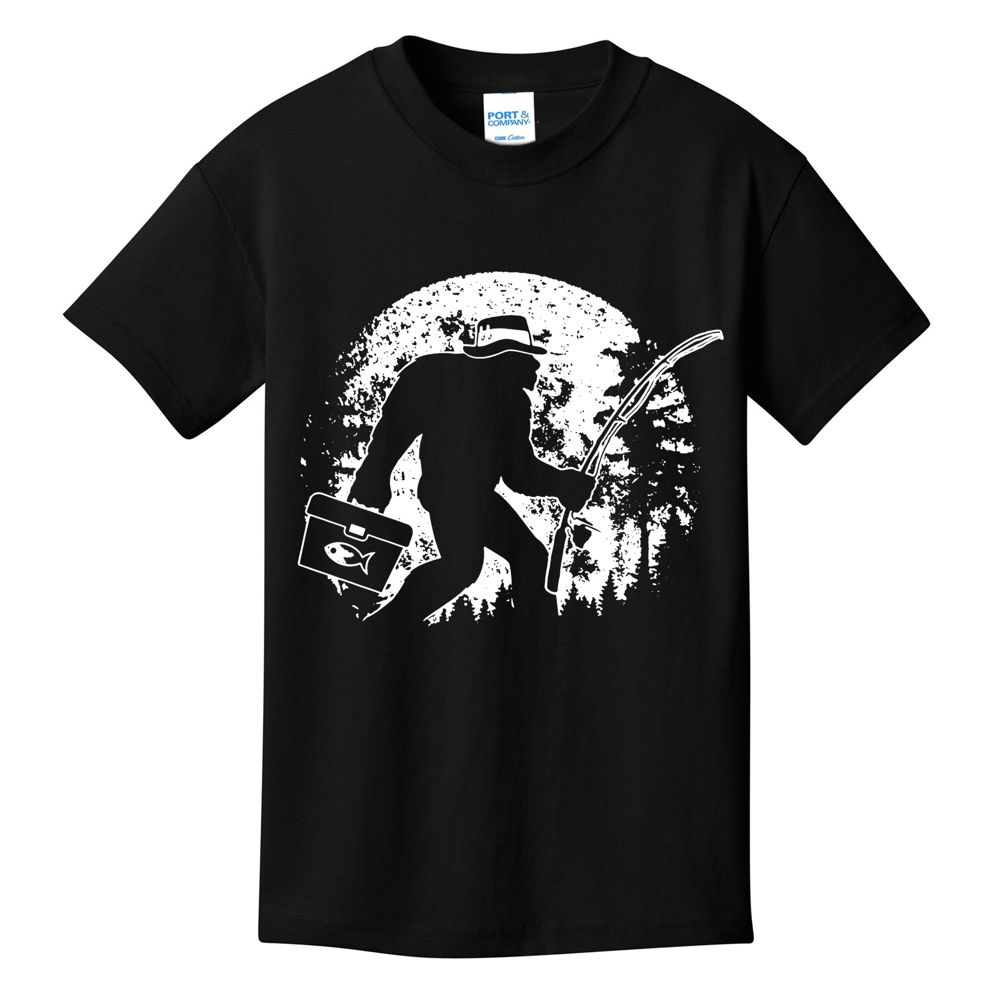 Vintage Big Foot Fishing Kids T-Shirt