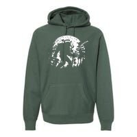 Vintage Big Foot Fishing Premium Hoodie