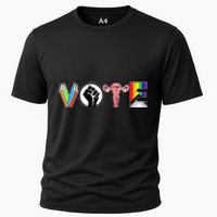 Vote Books Fist Ovaries Lgtbq Cooling Performance Crew T-Shirt